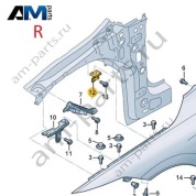 Кронштейн переднего крыла справа сзади 5H0821984 на Volkswagen Golf 8 2019-2026