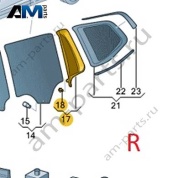 Стекло заднее правое тонированное VAG 3CC845214 Volkswagen 2021-2026
