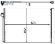 Радиатор кондиционера (MAHLE/KNECHT) AC405000S для BMW X5 (E70) 2006-2013 30dX