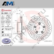 Передний правый тормозной диск 330х28 (BREMBO) 09.D931.11 для Porsche Boxster 2012-2016 III (981)