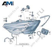 Светодиодная фара с лазерным дальним светом левая Audi A7 (4K) 2019-2024 4K8941085