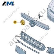Эмблема решетки радиатора черная 5H0853601HDPJ на Volkswagen Golf 8 2019-2026