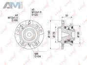 Ступица передняя в сборе с ABS LYNX для BMW 5 серия (E60 ) 2003-2009 WH-1039