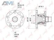 Ступица задняя в сборе с ABS LYNX для Superb I WH-1222