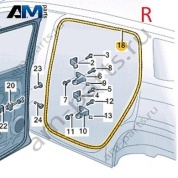 Уплотнитель задней правой двери на кузове VAG 3GJ867914A5AP Volkswagen 2025-2026