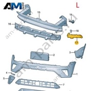 Направляющий профиль переднего бампера слева VAG 3CG807049B на Volkswagen 2021-2026