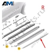 Нержавеющая накладка подножки правого порога Porsche Macan (2014-2018) 95B853808A