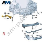 Направляющий профиль заднего бампера справа VAG 5ED807394A на Skoda 2019-2026