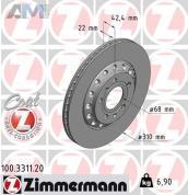 Задние тормозные диски ZIMMERMANN 100.3311.20 на Audi A8 (D3) 2002-2010