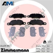 Передние тормозные колодки (ZIMMERMANN) 24459.185.1 для Porsche Boxster 2012-2016 III (981)