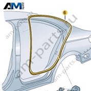 Уплотнитель задних дверей на кузове VAG 5E6867367C5AP Skoda 2019-2026