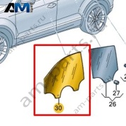 Стекло двери переднее левое Volkswagen T-Roc 2018-2024 2GA845201C