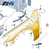 Переднее правое крыло Audi A6 (C8) 2019-2024 4K0821106A