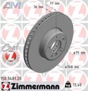 Передние тормозные диски 348X36 (150.3481.20) ZIMMERMANN на BMW 5 Серии (E60) 535d