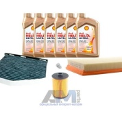 Комплект фильтров для ТО-1/3 Passat B7 3.6 R36 с маслом Shell 5W40