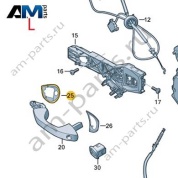 Проставка ручки двери водителя сзади 5HG837209A на Volkswagen Golf 8 2019-2026
