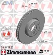 Передний правый тормозной диск 348X36 (150.3479.20) ZIMMERMANN для BMW 5 серии (F10) 525d/528i