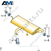 Задний глушитель Volkswagen T-Roc Cabrio 2020-2024 2GC253609