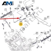Топливная трубка на насос от рампы справа Porsche Cayenne (2017-2024) 9A712750720