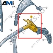 Усилитель стойки С Volkswagen T-Roc 2018-2024 2GA809485