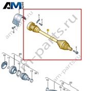 Приводной вал с ШРУСами VAG 1K0407456HX