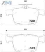 Задние керамические тормозные колодки BREMBO P85125X Audi A3 (8V) 2012-2020