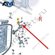 Петля передней двери верхняя правая 8X4833408E на Volkswagen Golf 8 2019-2026