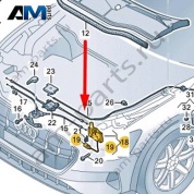 Замок капота с микровыключателем Audi Q8 e-tron 2024-2024/Audi e-tron 2019-2023 4KE823509