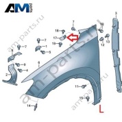 Держатель левого крыла сзади Volkswagen Тигуан 571810379A