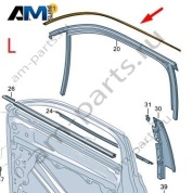 Молдинг двери водителя черный (верх) Volkswagen Тигуан 57G837643B041