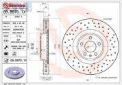 Передние перфорированные тормозные диски BREMBO 09.B970.1X Audi A4 (B8) 2012-2014