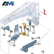 Кронштейн переднего крыла слева посередине 3CN809535 для Ауди Q6 2022-2026