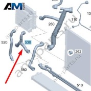 Шланг охлаждения от насоса к радиатору в правой арке Mercedes GLS AMG 63 (M177) A1675017300