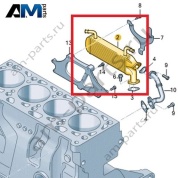 Радиатор рециркуляции ОГ VAG 03L131511M