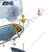 Стекло заднее левое с молдингом VAG 5E6845209BN5AP на Skoda 2019-2026