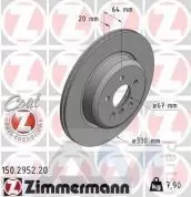 Задний левый тормозной диск 330X20 (150.2952.20) ZIMMERMANN для BMW 7 Серии (G11) 730i/d/dX