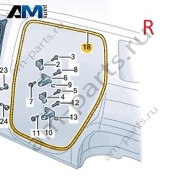 Уплотнитель задней правой двери на кузове VAG 3CC867914A5AP Volkswagen 2021-2026