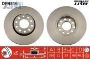 Передние тормозные диски TRW DF4816  Volkswagen B5 (1997-2005)