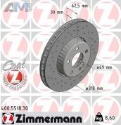Передние перфорированные диски (400.5518.30) Zimmermann на Mercedes C-Class W205 C160-200/С220d