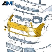 Бампер передний 5H0807217ABGRU для Volkswagen Golf 8 2019-2026