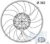 Вентилятор системы охлаждения CFF32000S (BEHR MAHLE) для A7 (4G) 2011-2018 3.0TDI