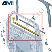 Уплотнитель паза стекла Volkswagen id-Buzz 2023-2024 1T3837480
