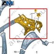 Боковина (внутренняя часть) Volkswagen T-Roc 2018-2024 2GA809401