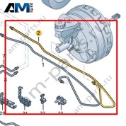 Трубопровод тормозной от главного цилиндра к соединителю Volkswagen AMAROK 2017-2022 2H4614742A