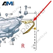 Уплотнитель правой фары 8MG941192 для Audi Q5L 2024-2026