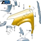Переднее правое крыло Volkswagen Taos 2021-2023 2GL821022