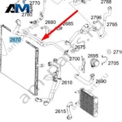 Шланг от охлаждения от насоса слева на Mercedes C253 AMG GLC 63 (M177) A1675016604
