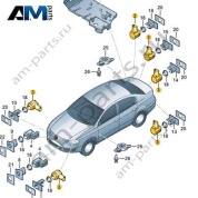 Парктроник заднего бампера 34D919275AGRU для Шкода Карок 2021-2026