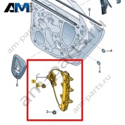 Стеклоподъемник без электродвигателя задний левый Volkswagen Jetta VII 2020-2024 17A839461D