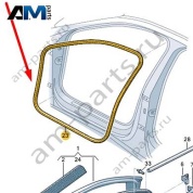 Уплотнитель передней двери на кузове Audi Q8 e-tron 2024-2024/Audi e-tron 2019-2023 4KE831721A